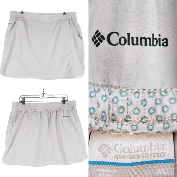 Columbia Skort Women's Size XL Gray Stretch Mini Elastic Waist Polyester - Picture 1 of 10